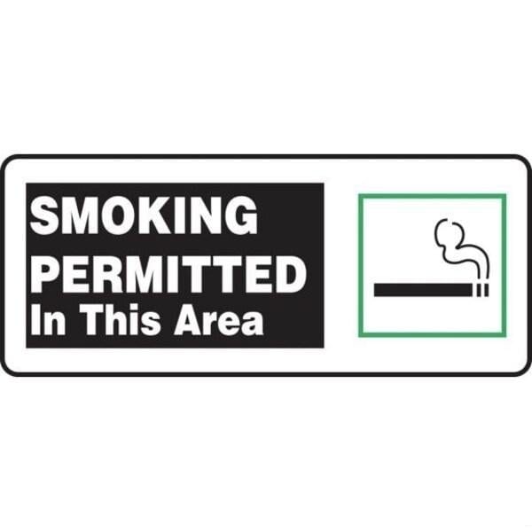 Accuform Smoking Permitted In This Area, Accu-Shield, 7 in x 17 in, Mounting Holes MSMG525XP - main